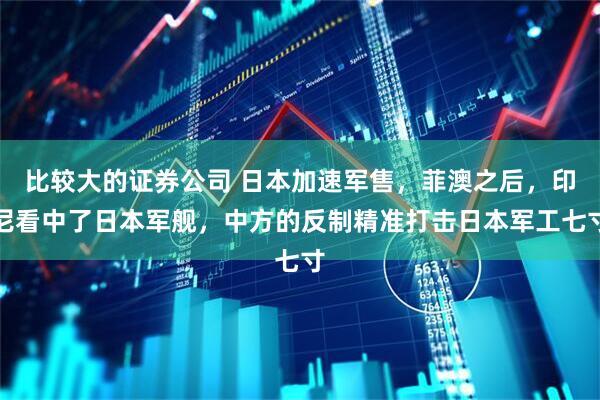 比较大的证券公司 日本加速军售，菲澳之后，印尼看中了日本军舰，中方的反制精准打击日本军工七寸